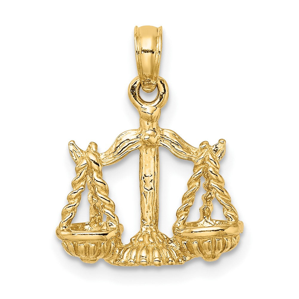 10K Gelbgold 10K 3-d Libra Tierkreis Anhänger