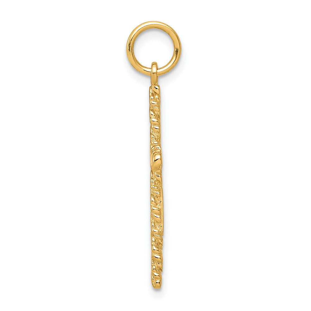 10K Gelbgold Nugget Kreuz Charm