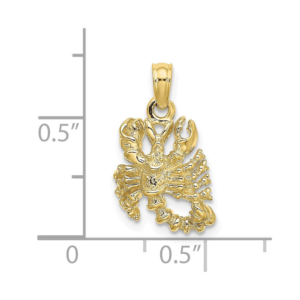 10K Gelbgold 10K 3-d Scorpio Tierkreis Anhänger