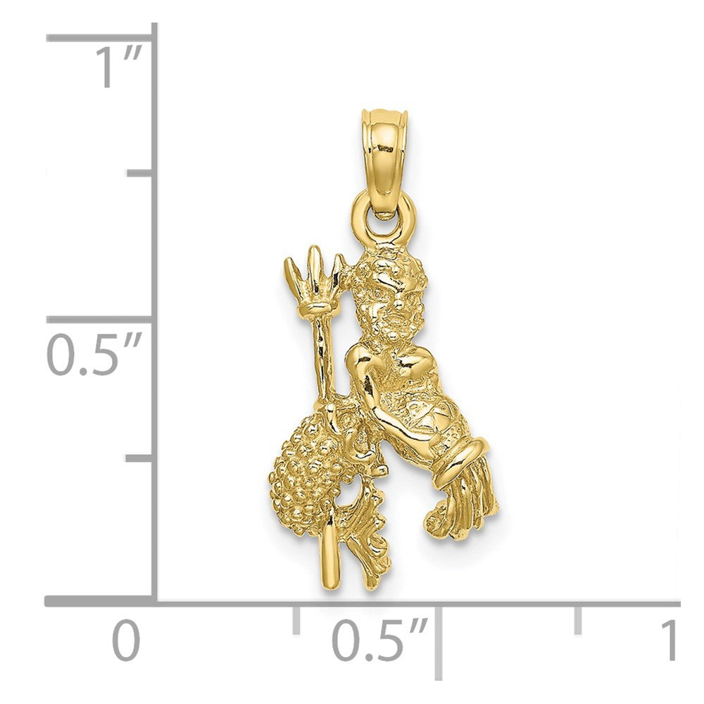 10K Gelbgold 10K 3-d Aquarius Tierkreis Anhänger