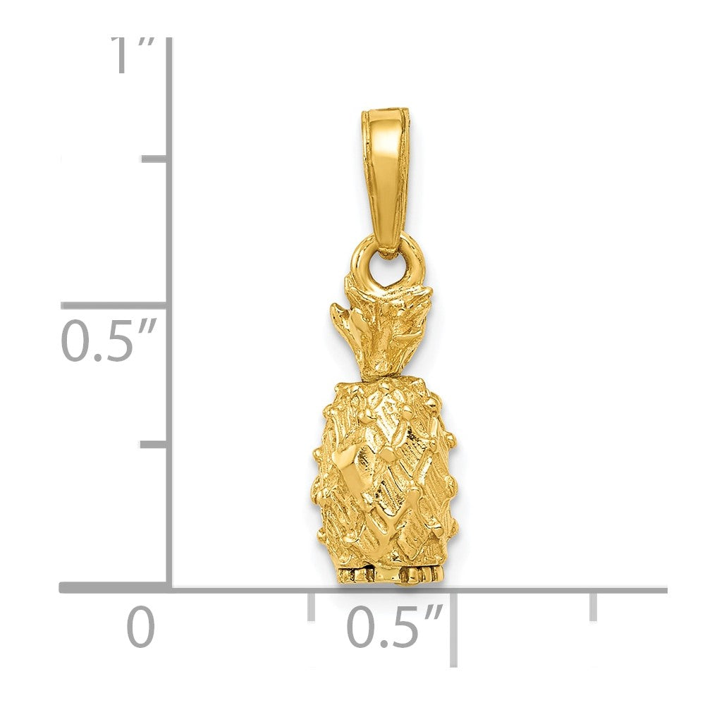 10K Gelbgold 3-d Pineapple Anhänger