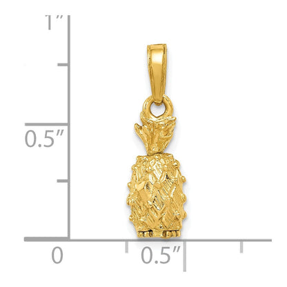 10K Gelbgold 3-d Pineapple Anhänger