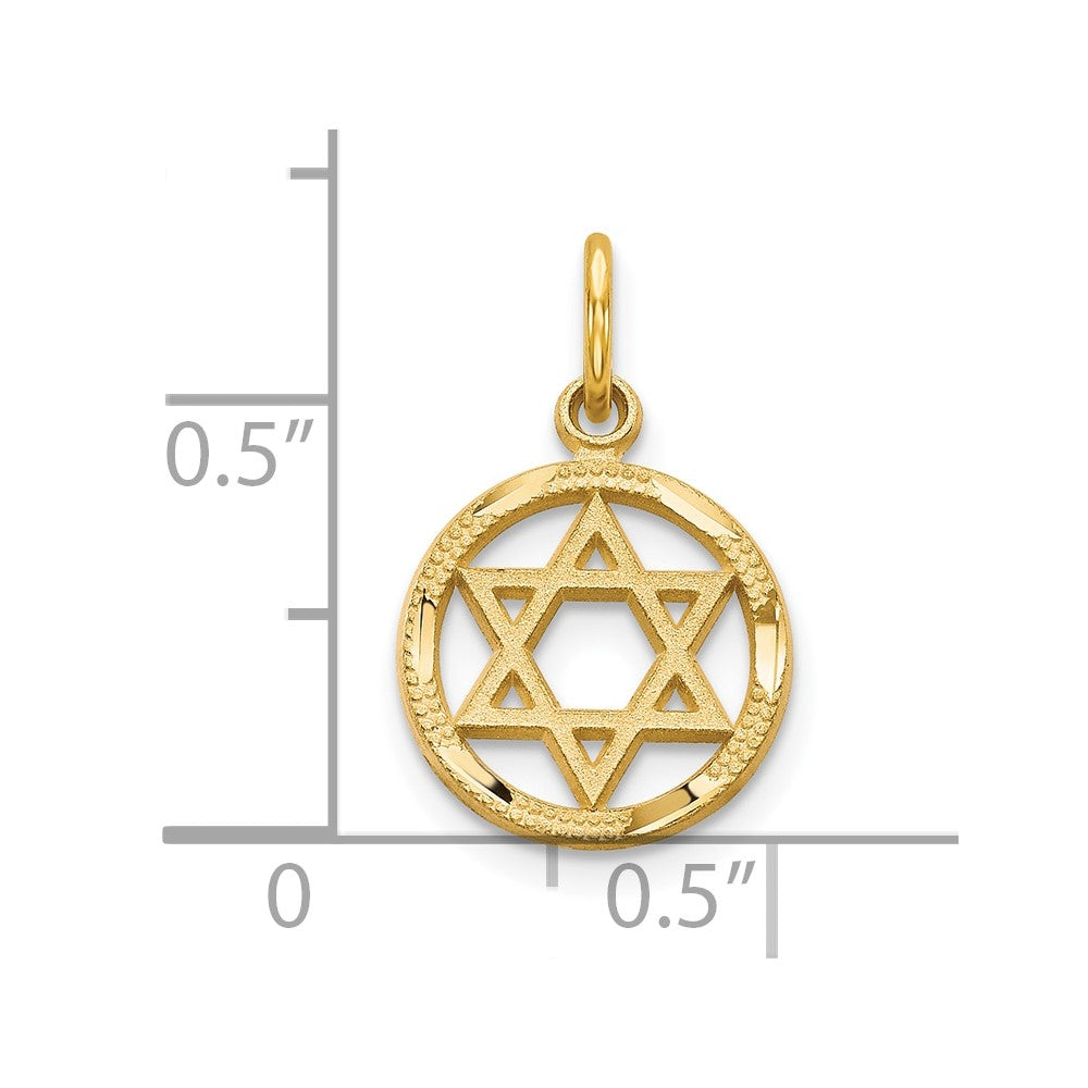 10K Gelbgold Stern Of David Charm