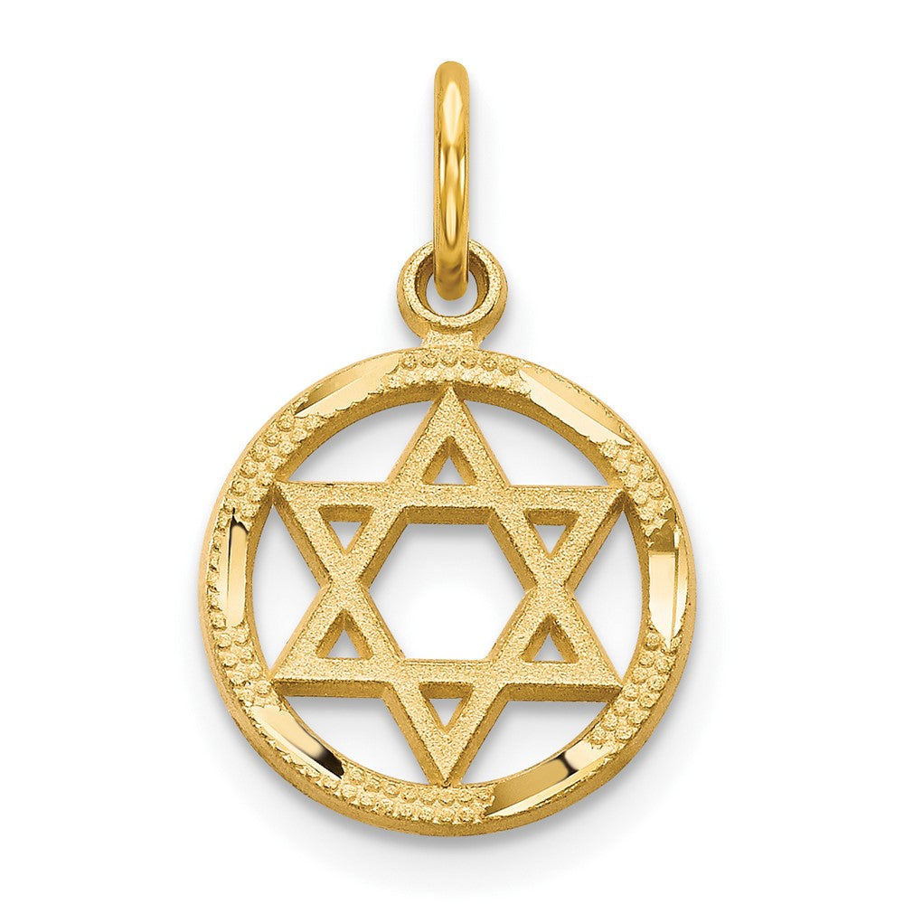10K Gelbgold Stern Of David Charm