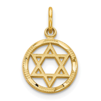 10K Gelbgold Stern Of David Charm