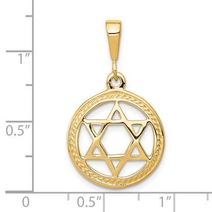 10K Gelbgold Stern Of David Charm