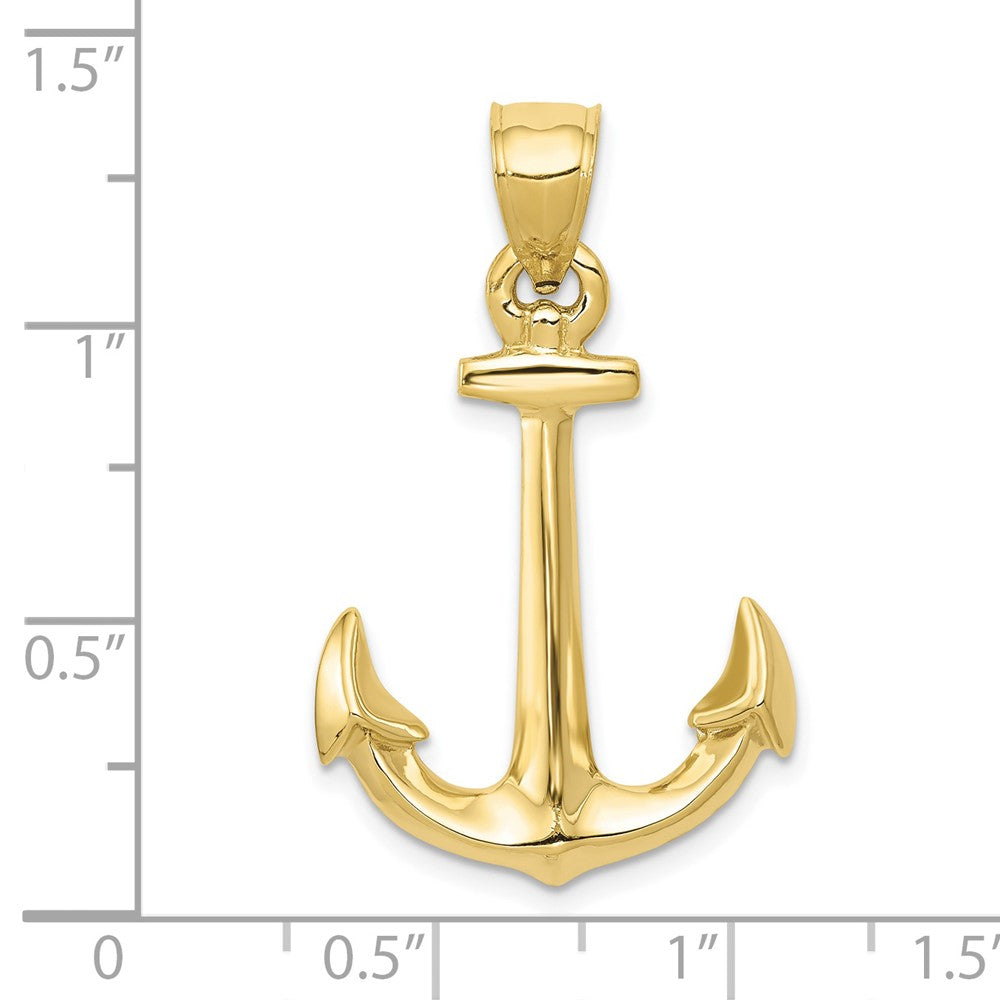 10K Gelbgold 10K 3-d Anker Anhänger