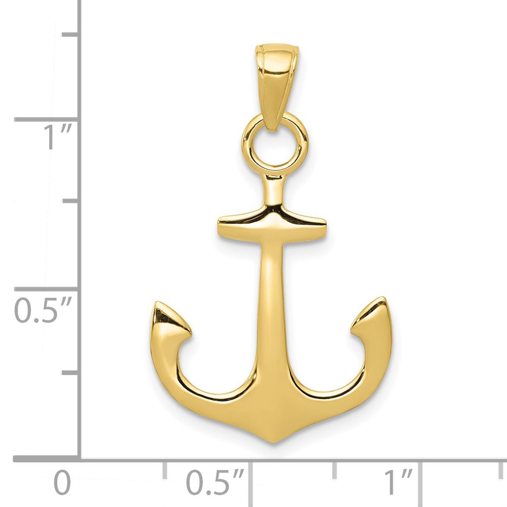 10K Gelbgold 3-d Anker Anhänger