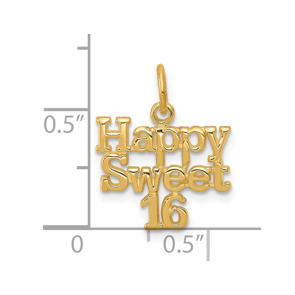 10K Gelbgold Happy Süß 16 Charm