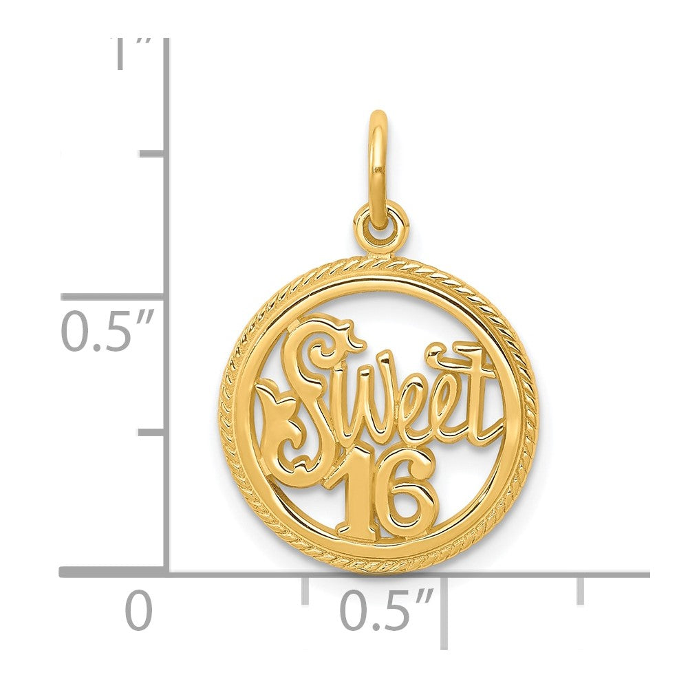 10K Gelbgold Süß 16 Charm