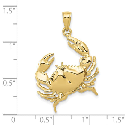 10K Gelbgold Stein Krabbe mit Claw Extended Anhänger