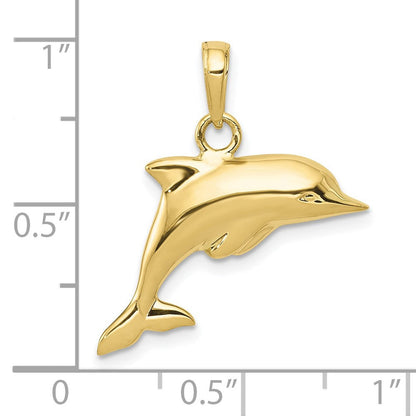 10K Gelbgold 3-d Delfin Anhänger