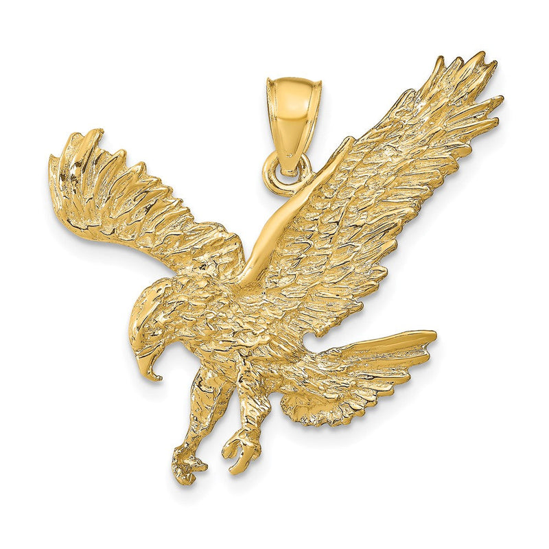 10K Gelbgold Strukturiert Adler Landing Anhänger