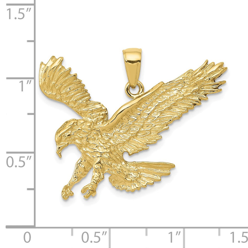 10K Gelbgold 10K Strukturiert Adler Landing Anhänger