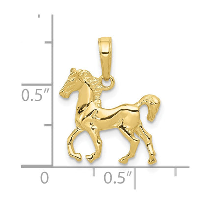 10K Gelbgold Standing Pferd Anhänger
