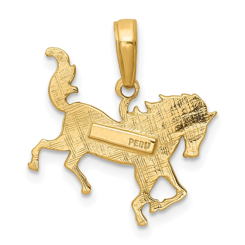 10K Gelbgold Pferd Anhänger