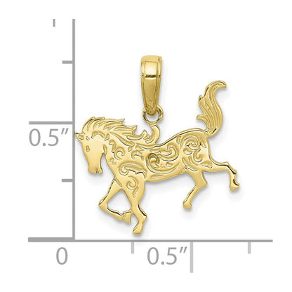 10K Gelbgold Pferd Anhänger
