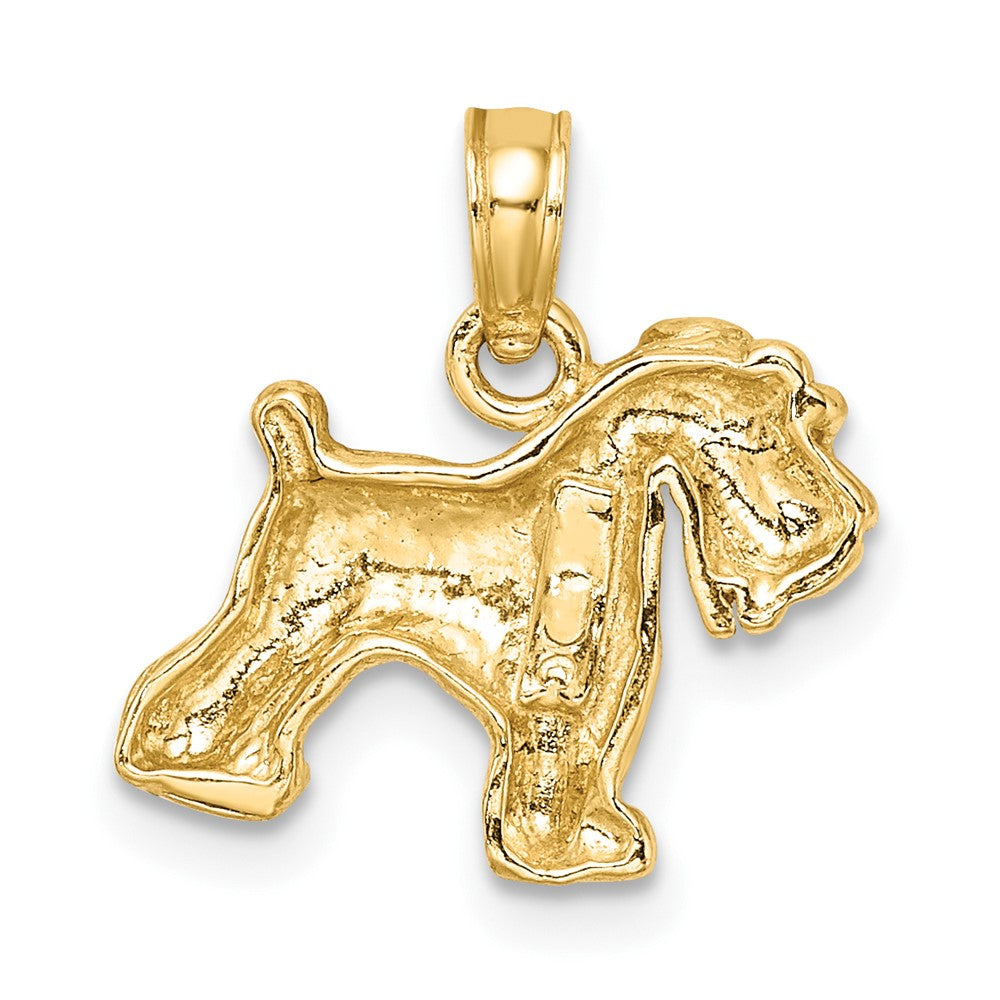 10K Gelbgold Schnauzer Hund Anhänger