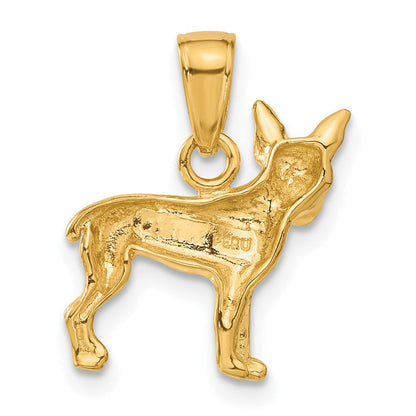 10K Gelbgold 10K Chihuahua Hund Anhänger