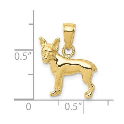 10K Gelbgold 10K Chihuahua Hund Anhänger