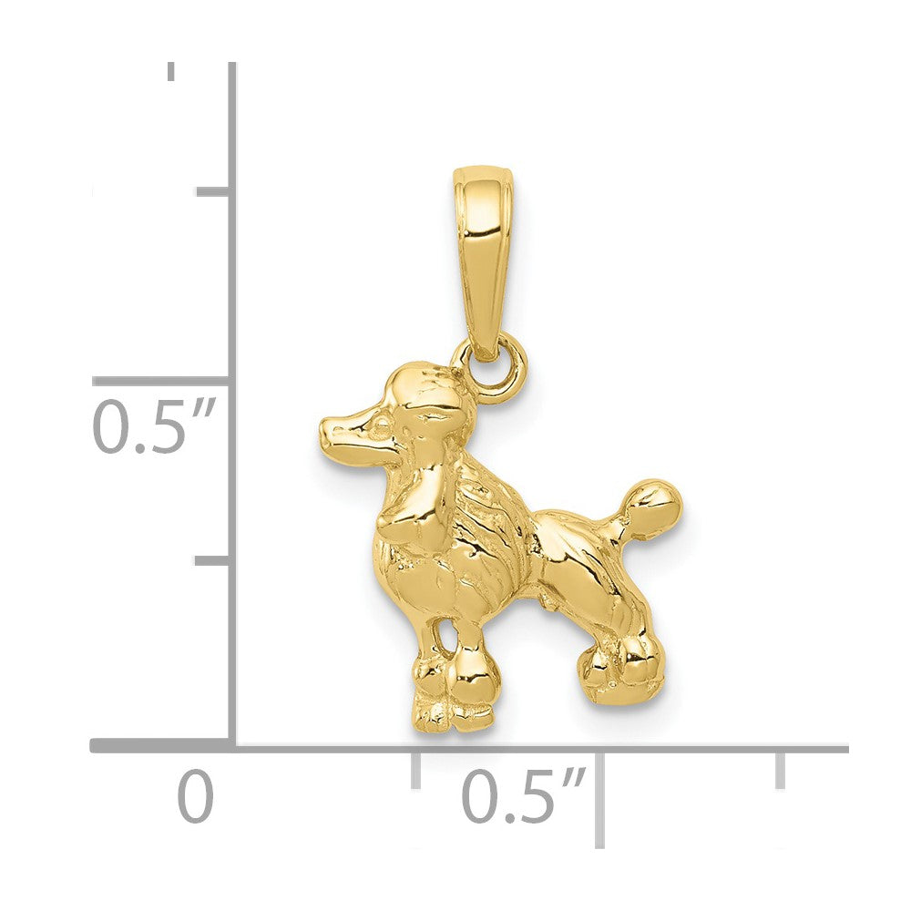 10K Gelbgold 10K Poodle Hund Anhänger