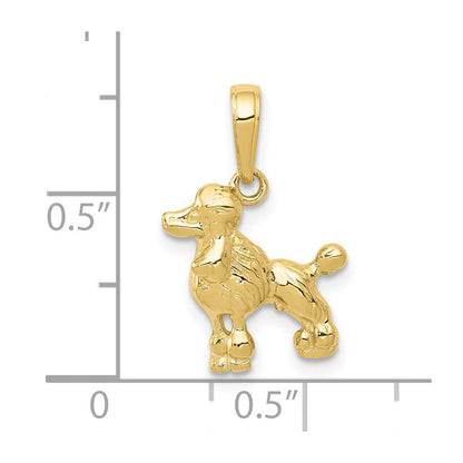 10K Gelbgold 10K Poodle Hund Anhänger