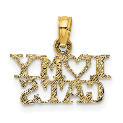 10K Gelbgold I Herz My Cats Charm