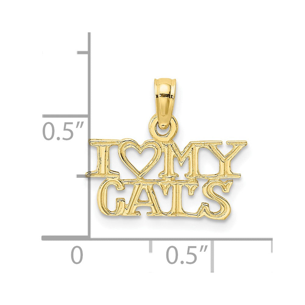 10K Gelbgold I Herz My Cats Charm