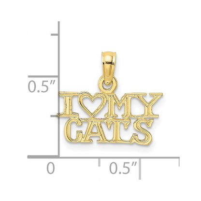 10K Gelbgold I Herz My Cats Charm