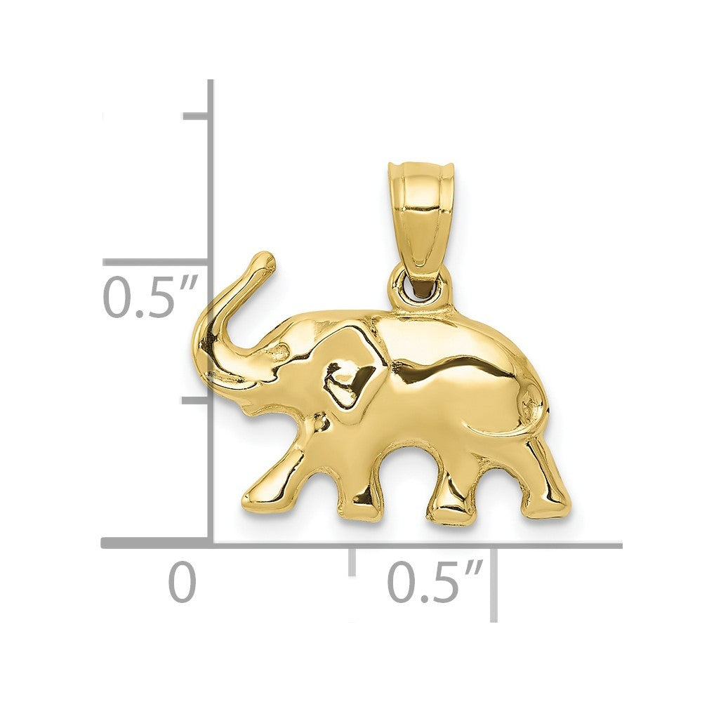 10K Gelbgold 3-d Elefant Anhänger