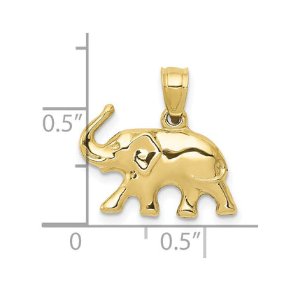 10K Gelbgold 3-d Elefant Anhänger