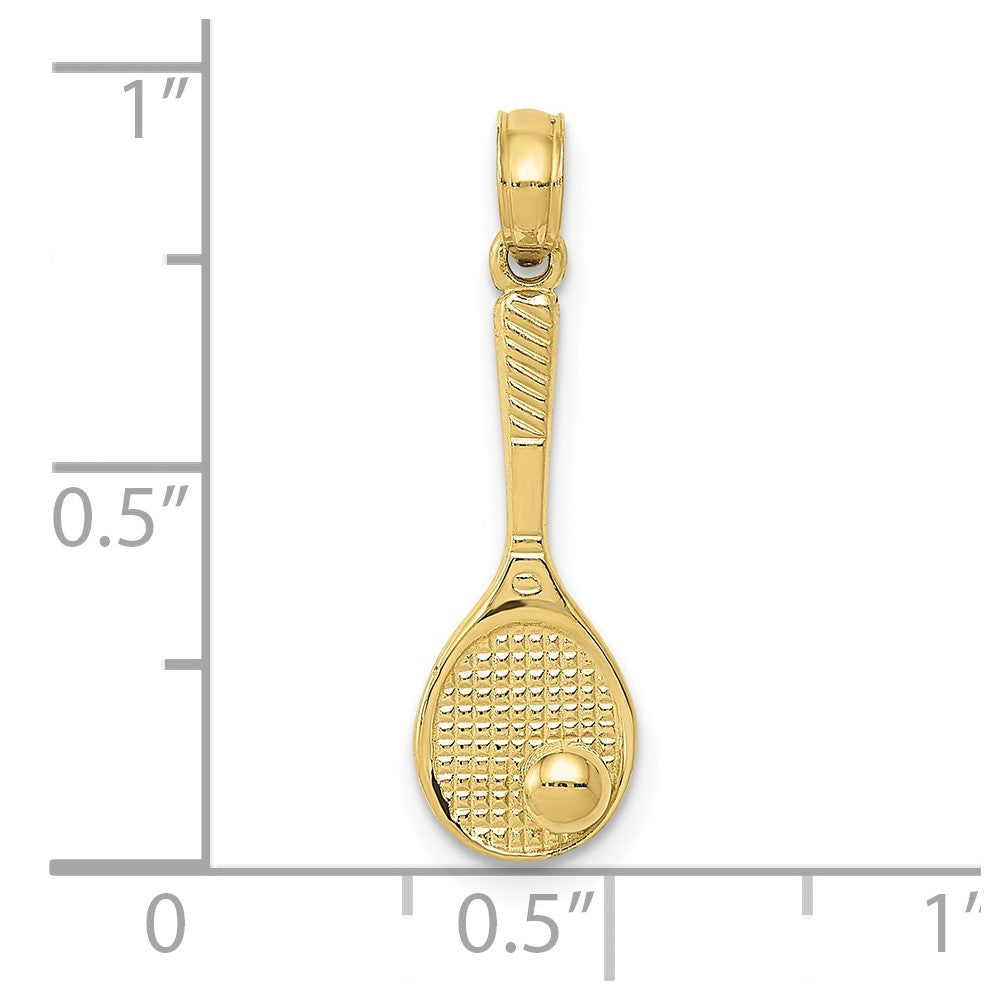 10K Gelbgold Tennis Schläger und Kugel Charm
