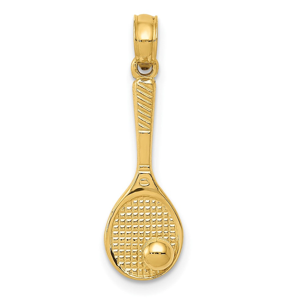 10K Gelbgold Tennis Schläger und Kugel Charm