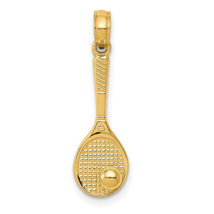 10K Gelbgold Tennis Schläger und Kugel Charm
