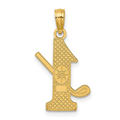 10K Gelbgold Golf Club und Kugel auf #1 Charm
