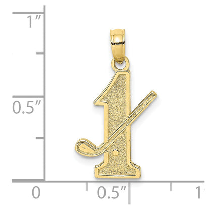 10K Gelbgold Golf Club und Kugel auf #1 Charm