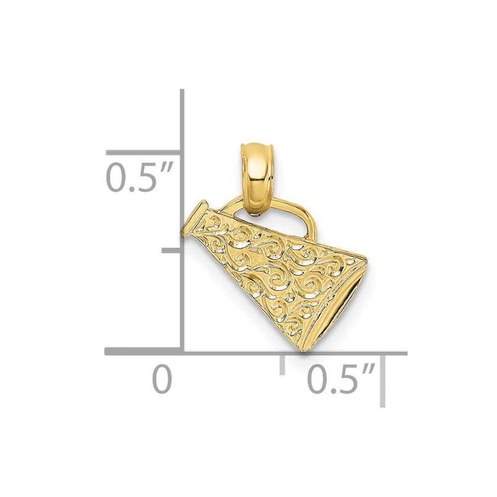 10K Gelbgold 10K Megaphone mit Handle Anhänger