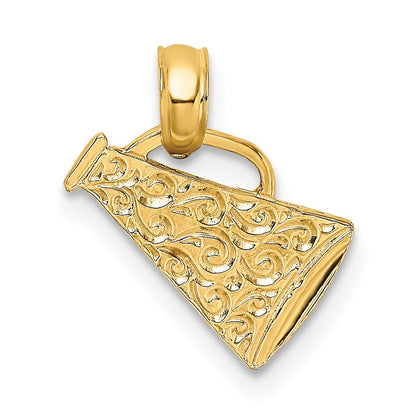 10K Gelbgold 10K Megaphone mit Handle Anhänger