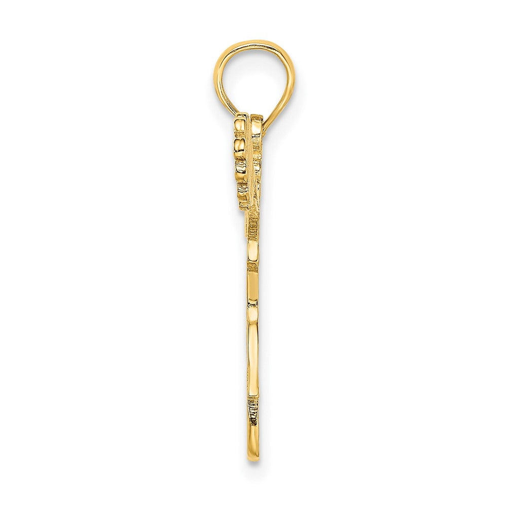 10K Gelbgold Cheerleader Springend mit Pom-pom Charm