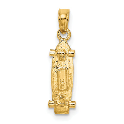 10K Gelbgold 10K 3-d Skate Board Charm