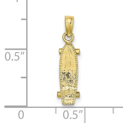 10K Gelbgold 10K 3-d Skate Board Charm
