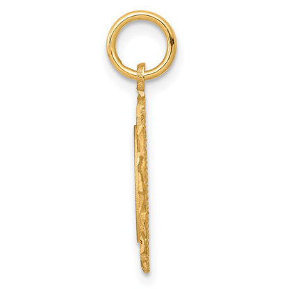 10K Gelbgold Kreis mit Filigran Edges Charm