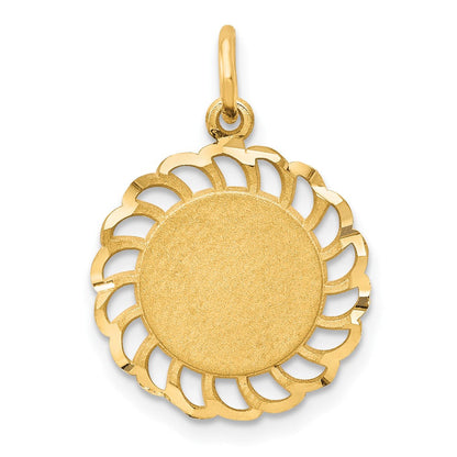 10K Gelbgold Kreis mit Filigran Edges Charm