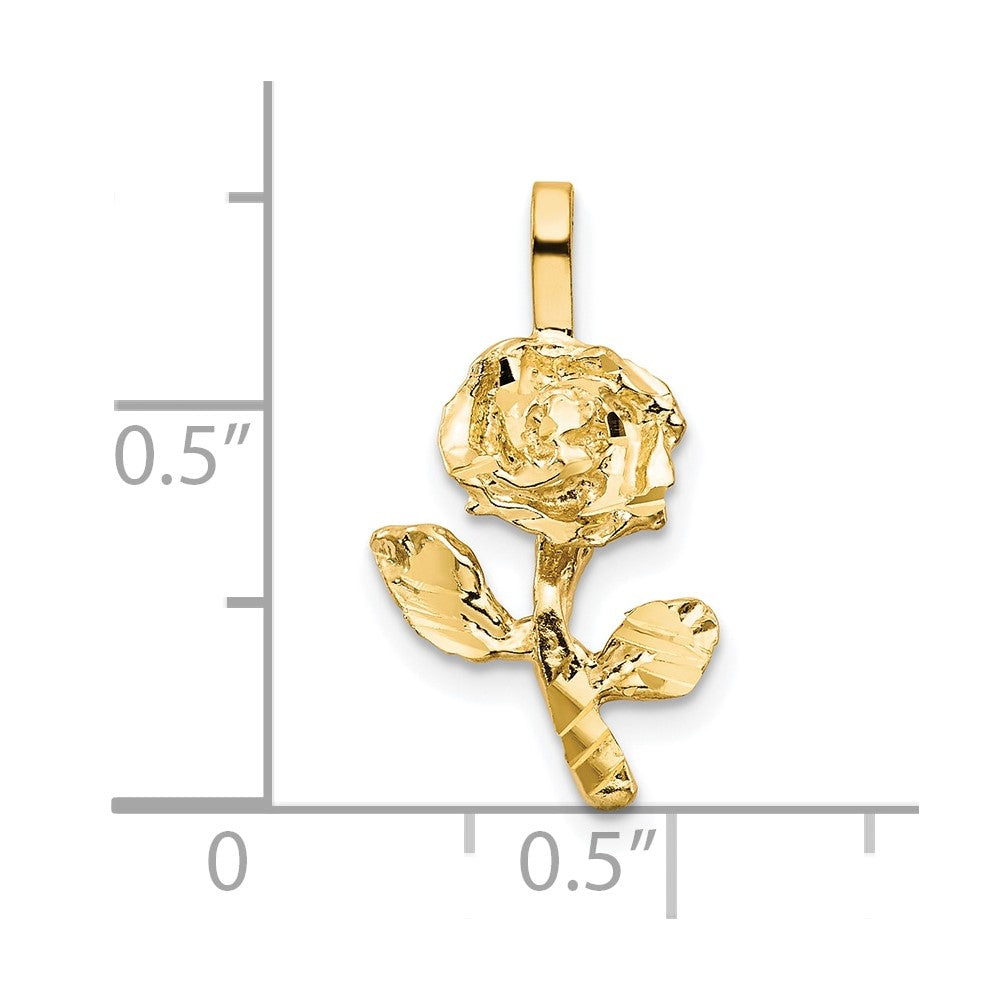 10K Gelbgold Rose Charm