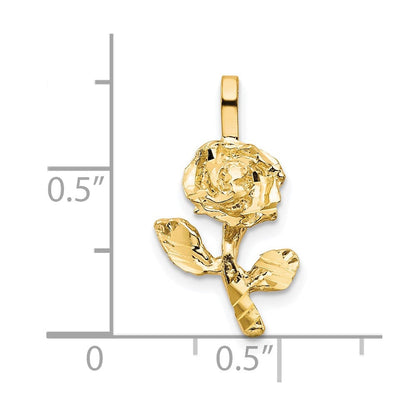 10K Gelbgold Rose Charm