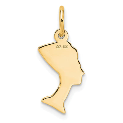 10K Gelbgold Massiv Bust Of Nefertiti Charm