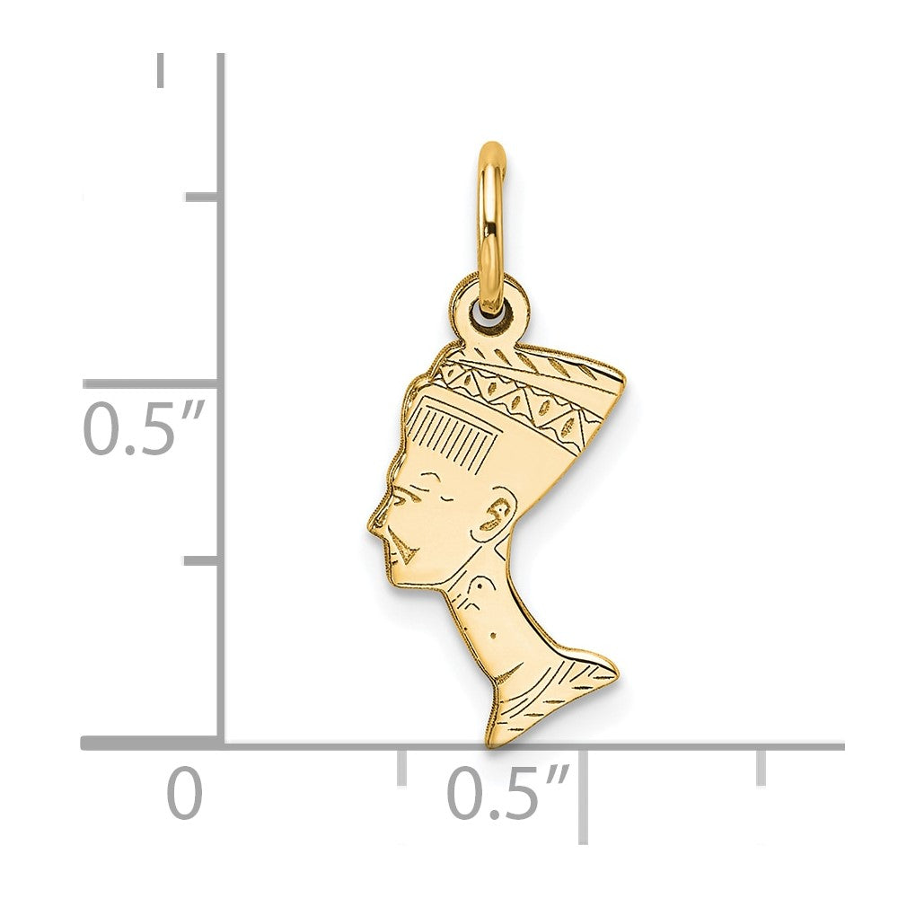 10K Gelbgold Massiv Bust Of Nefertiti Charm