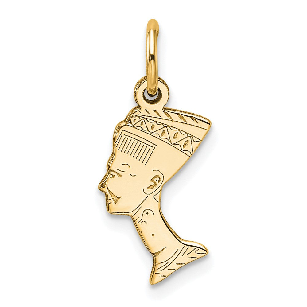 10K Gelbgold Massiv Bust Of Nefertiti Charm
