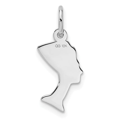 10K Weißgold Massiv Bust Of Nefertiti Charm