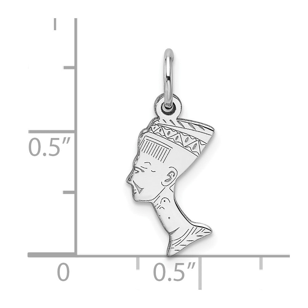 10K Weißgold Massiv Bust Of Nefertiti Charm